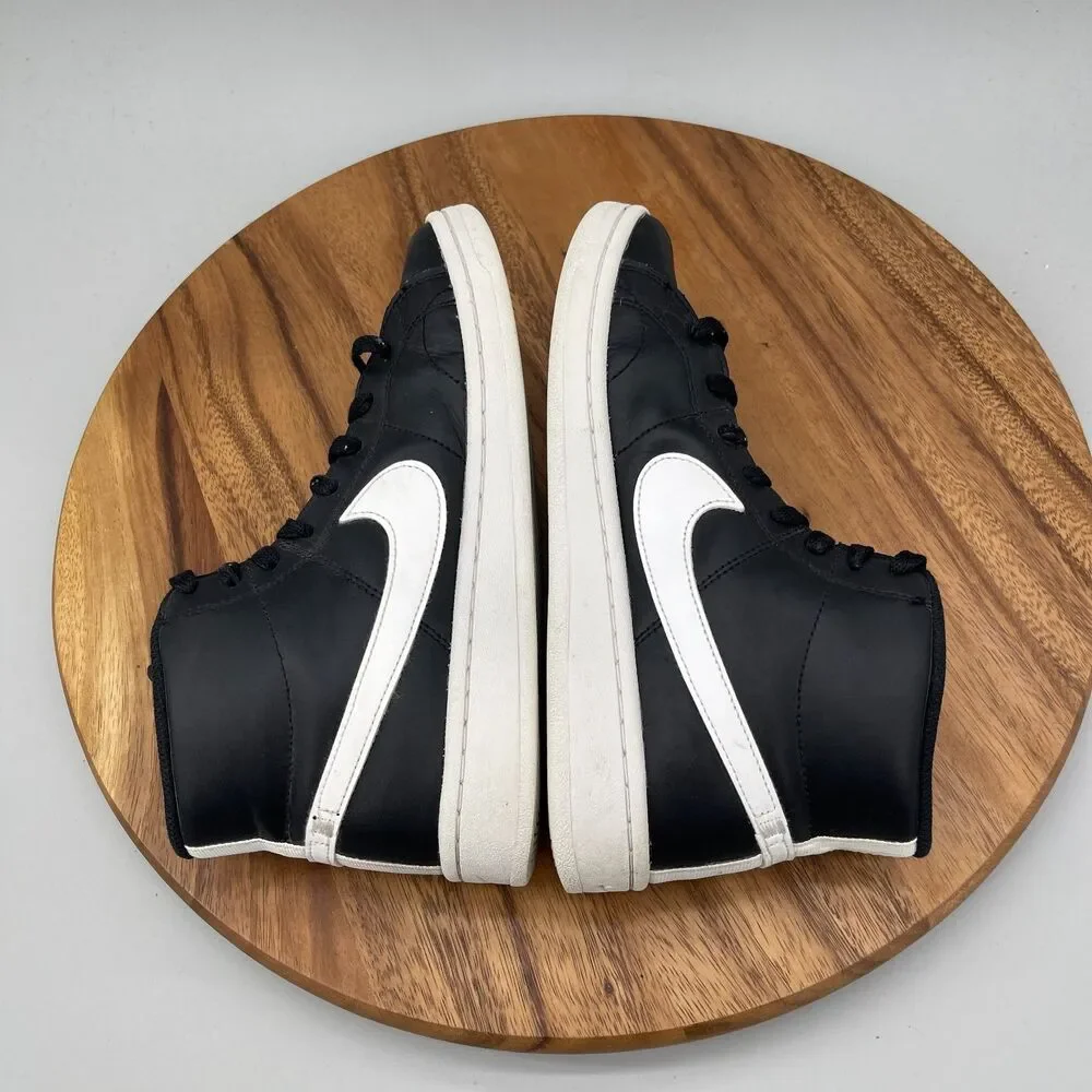 Nike Court Royale 2 Mid Shoes Womens Size 8.5 Black Leather Casual Sneakers